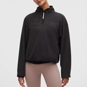 Lululemon Tumbled Fleece Half-Zip Jacket in Black/Black/Light Ivory- XS